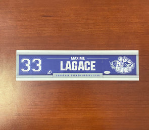 #33 Maxime Lagace Away Nameplate