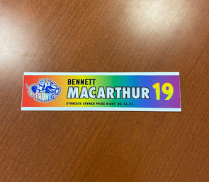 #19 Bennett MacArthur Alternate Pride Night Nameplate - March 31, 2023