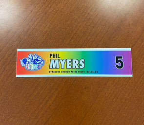 #5 Phil Myers Pride Night Nameplate - March 31, 2023