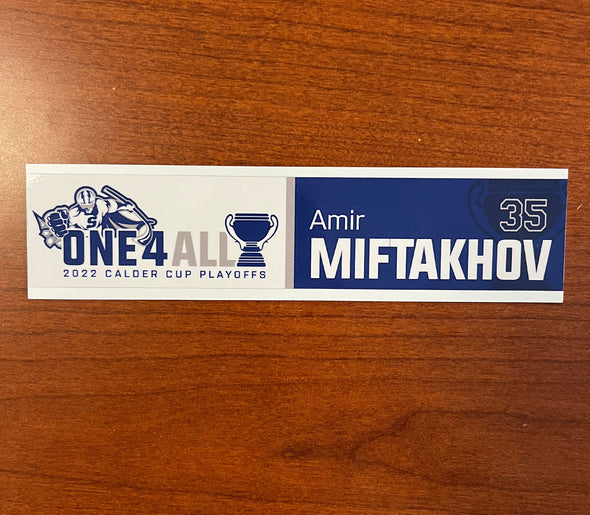 #35 Amir Miftakhov Calder Cup Playoffs Away Nameplate - 2021-22