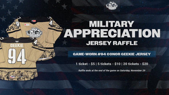 #94 Conor Geekie Military Appreciation Jersey Raffle