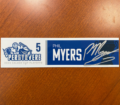 Autographed #5 Phil Myers Calder Cup Playoffs Nameplate - 2023