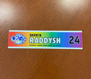 #24 Darren Raddysh Pride Night Nameplate - March 31, 2023