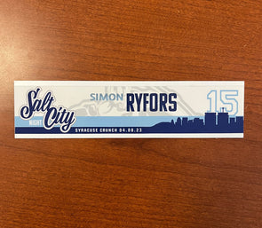 #15 Simon Ryfors Salt City Night Nameplate - April 8, 2023