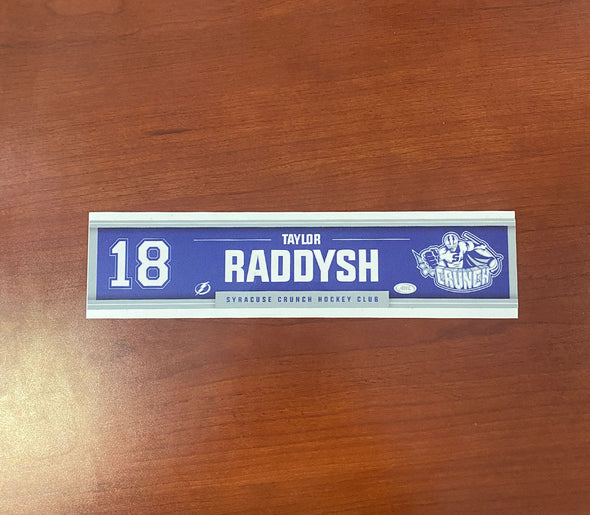 #18 Taylor Raddysh Away Nameplate