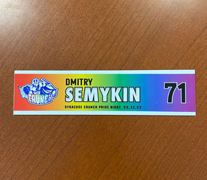 #71 Dmitry Semykin Pride Night Nameplate - March 31, 2023