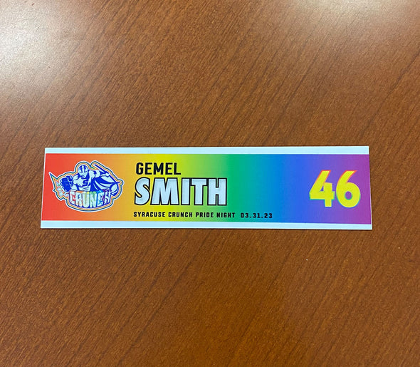#46 Gemel Smith Alternate Pride Night Nameplate - March 31, 2023