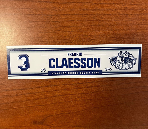 #3 Fredrik Claesson Home Locker Room Nameplate