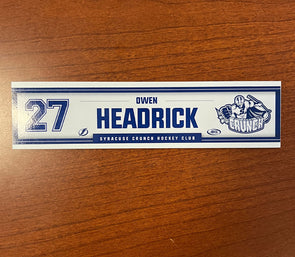 #27 Owen Headrick Home Locker Room Nameplate