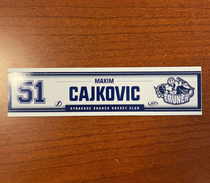 #51 Maxim Cajkovic Home Locker Room Nameplate
