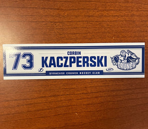 #73 Corbin Kaczperski Home Locker Room Nameplate