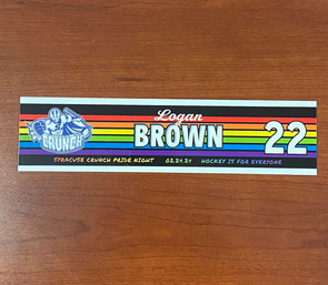 #22 Logan Brown Pride Night Nameplate - February 24, 2024
