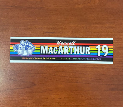 #19 Bennett MacArthur Pride Night Nameplate - February 24, 2024