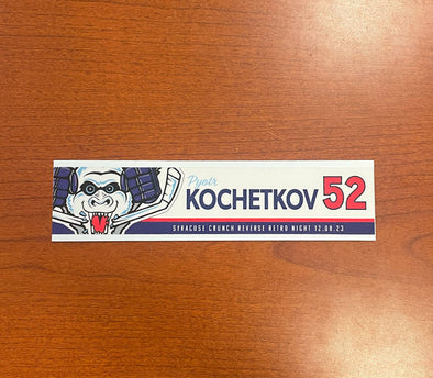 #52 Pyotr Kochetkov White Reverse Retro Nameplate - December 8, 2023