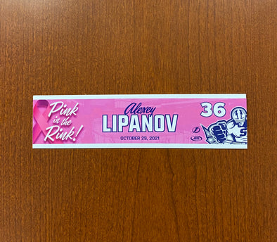 #36 ALEXEY LIPANOV PINK IN THE RINK NAMEPLATE - OCTOBER 29, 2021