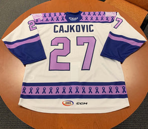 #27 Maxim Cajkovic Hockey Fights Cancer Jersey