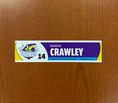 #14 BRANDON CRAWLEY OPENING NIGHT NAMEPLATE - OCTOBER 23, 2021