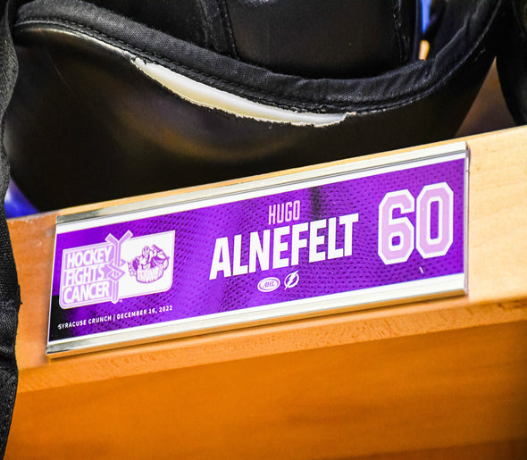 #60 Hugo Alnefelt Hockey Fights Cancer Nameplate - December 16, 2022
