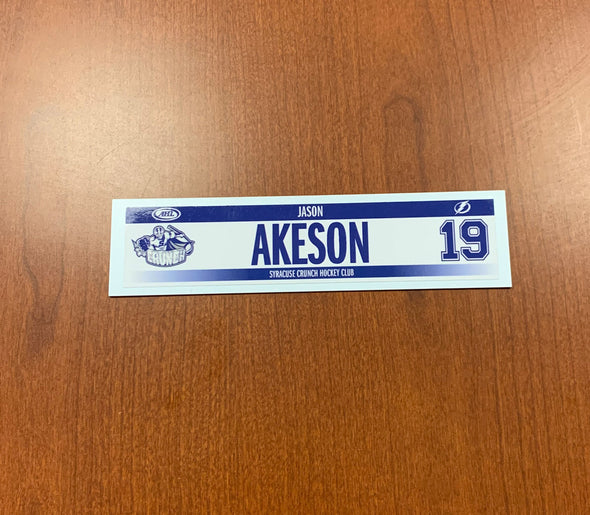 #19 Jason Akeson Home Nameplate - 2017-18