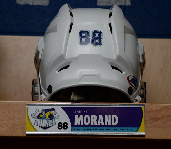 AUTOGRAPHED #88 ANTOINE MORAND OPENING NIGHT NAMEPLATE - OCTOBER 23, 2021