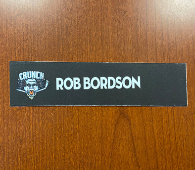 #19 Rob Bordson Home Nameplate - 2010-11