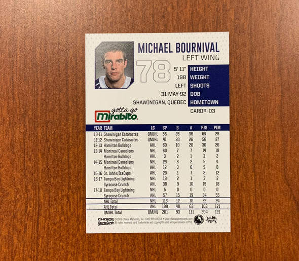 #78 Michael Bournival 10-Card Trading Card Lot - 2018-19