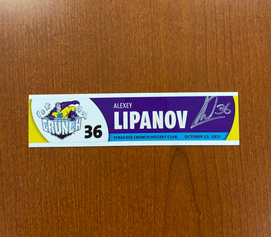 AUTOGRAPHED #36 ALEXEY LIPANOV OPENING NIGHT NAMEPLATE - OCTOBER 23, 2021