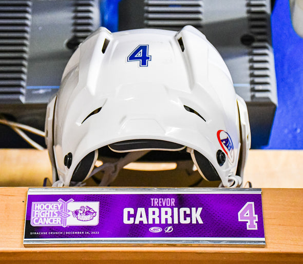 #4 Trevor Carrick Hockey Fights Cancer Nameplate - December 16, 2022