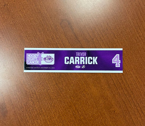 #4 Trevor Carrick Hockey Fights Cancer Nameplate - December 16, 2022