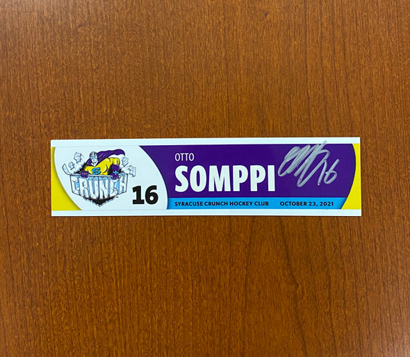 AUTOGRAPHED #16 OTTO SOMPPI OPENING NIGHT NAMEPLATE - OCTOBER 23, 2021