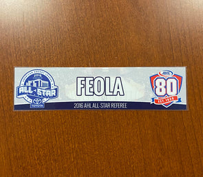 Peter Feola 2016 Toyota AHL All-Star Classic Nameplate