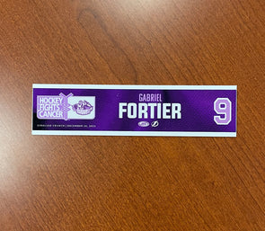 #9 Gabriel Fortier Hockey Fights Cancer Nameplate - December 16, 2022