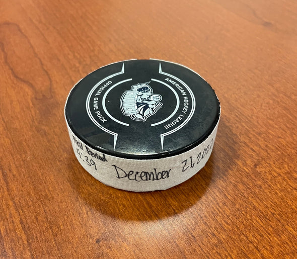 Goal puck - #46 Gemel Smith -  December 21, 2022 vs. Laval Rocket