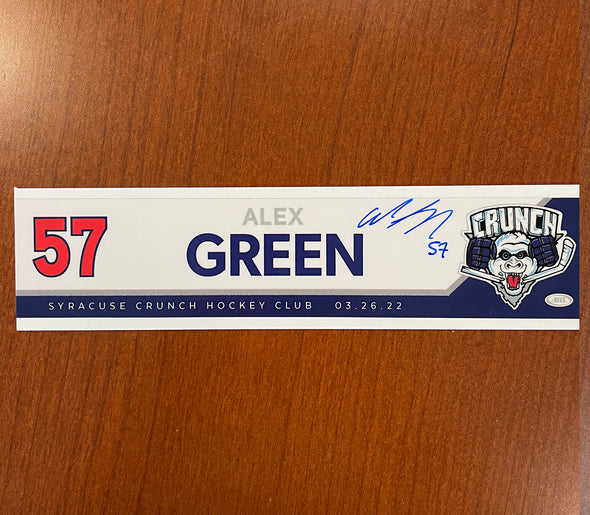 Autographed #57 Alex Green Reverse Retro Nameplate - March 23 & 26, 2022