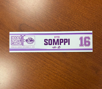 #16 Otto Somppi Hockey Fights Cancer Nameplate - November 27, 2021