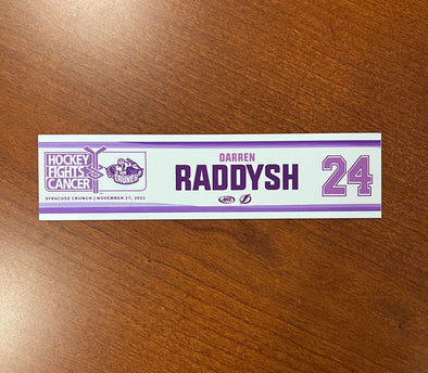#24 Darren Raddysh Hockey Fights Cancer Nameplate - November 27, 2021
