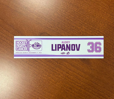 #36 Alexey Lipanov Hockey Fights Cancer Nameplate - November 27, 2021