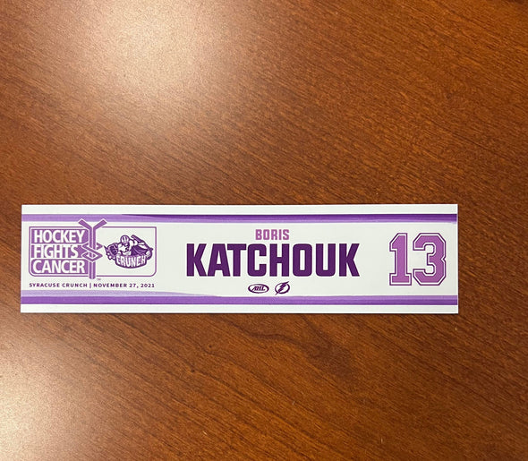 #13 Boris Katchouk Hockey Fights Cancer Nameplate - November 27, 2021