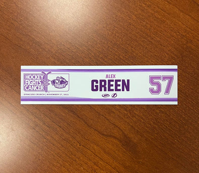 #57 Alex Green Hockey Fights Cancer Nameplate - November 27, 2021