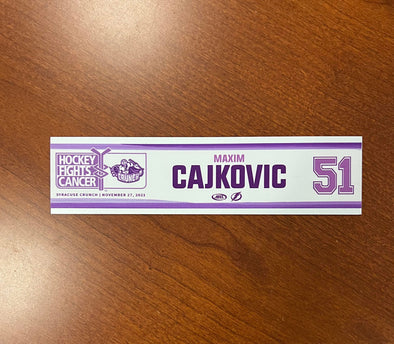 #51 Maxim Cajkovic Hockey Fights Cancer Nameplate - November 27, 2021