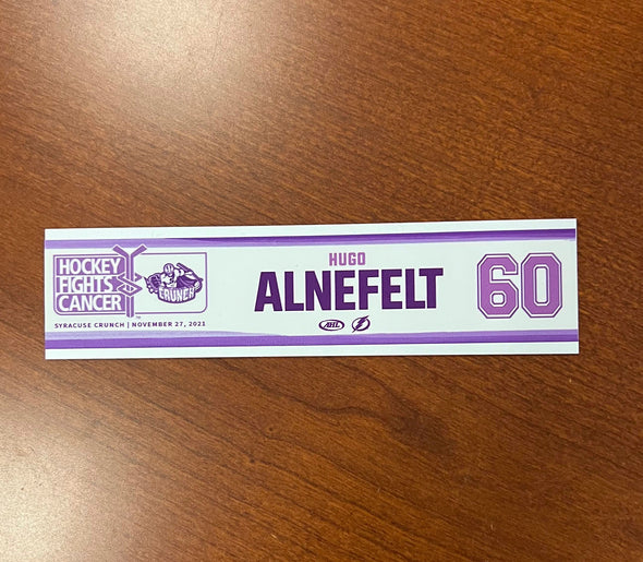 #60 Hugo Alnefelt Hockey Fights Cancer Nameplate - November 27, 2021
