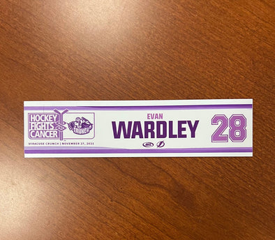 #28 Evan Wardley Hockey Fights Cancer Nameplate - November 27, 2021