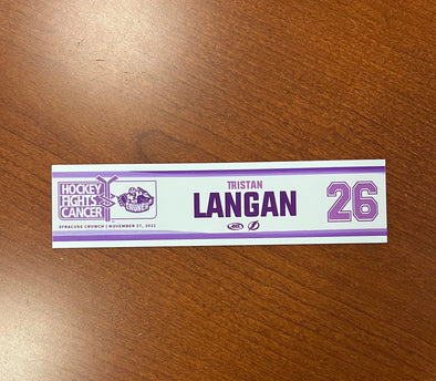 #26 Tristan Langan Hockey Fights Cancer Nameplate - November 27, 2021