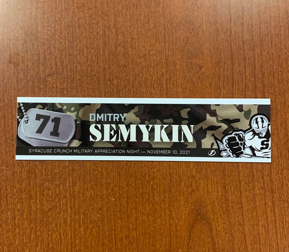 #71 Dmitry Semykin Military Appreciation Night Nameplate - November 10, 2021