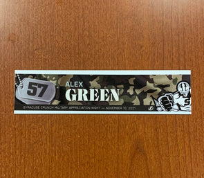 #57 Alex Green Military Appreciation Night Nameplate - November 10, 2021