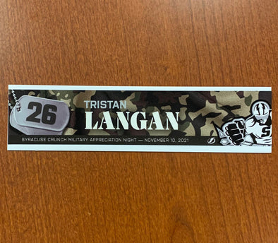 #26 Tristin Langan Military Appreciation Nameplate - November 10, 2021