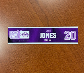 #20 Ryan Jones Hockey Fights Cancer Nameplate - December 16, 2022