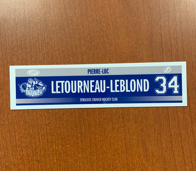 #34 Pierre-Luc Letourneau-Leblond Road Nameplate, 2016-17