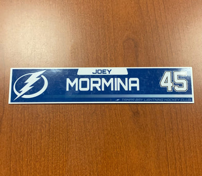 #45 Joey Mormina Tampa Bay Lightning Nameplate
