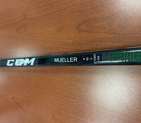 #19 Chris Mueller Autographed Game-Used Stick - 2019-20